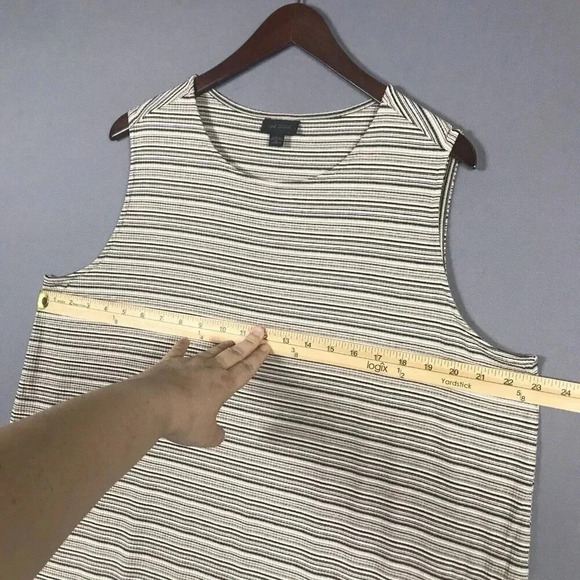 J Jill Wearever Size 1X Sleeveless Shift Tank Dress Side Slits Stretch Ribbed - Picture 9 of 14